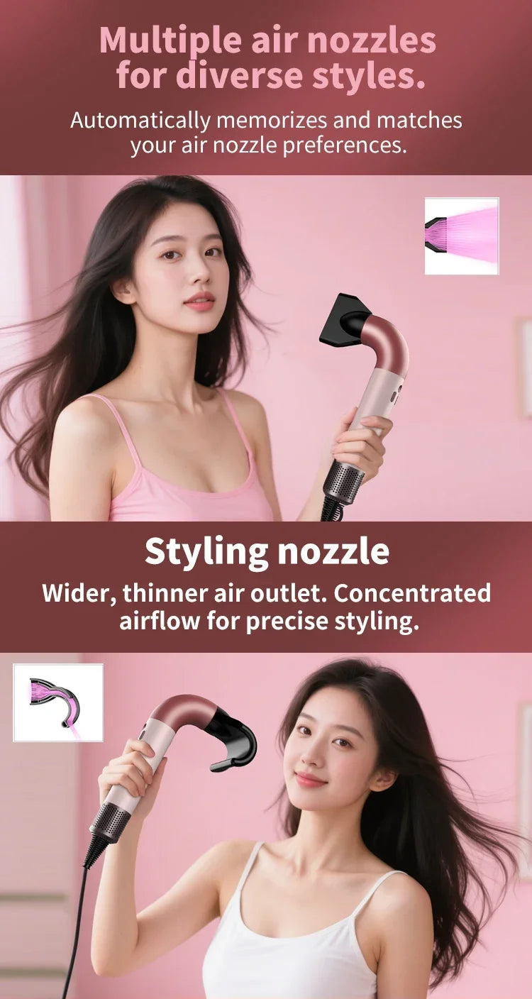 Professional Leafless Hair Dryer Negative Ion Home Salon Personal Hair Styling Tool Compact Electric Hair Dryer for Fast Drying