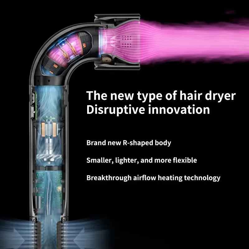 Professional Leafless Hair Dryer Negative Ion Home Salon Personal Hair Styling Tool Compact Electric Hair Dryer for Fast Drying