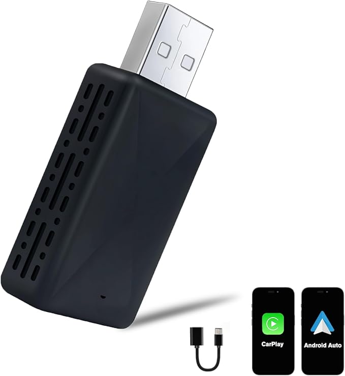 Driveasy™ - Adaptateur 2 en 1 CarPlay & Android Auto Sans Fil – Convertisseur USB Plug & Play pour Voiture avec Système OEM