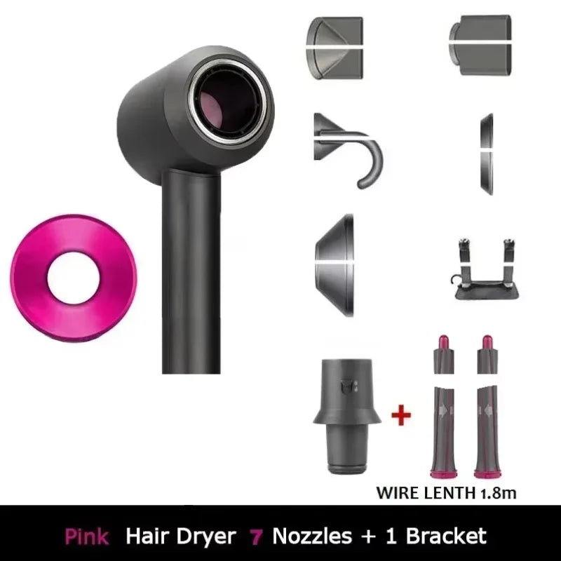 Professional negative ion hair dryer for home high-speed leafless constant temperature hair dryer quickly drying with curly nozz