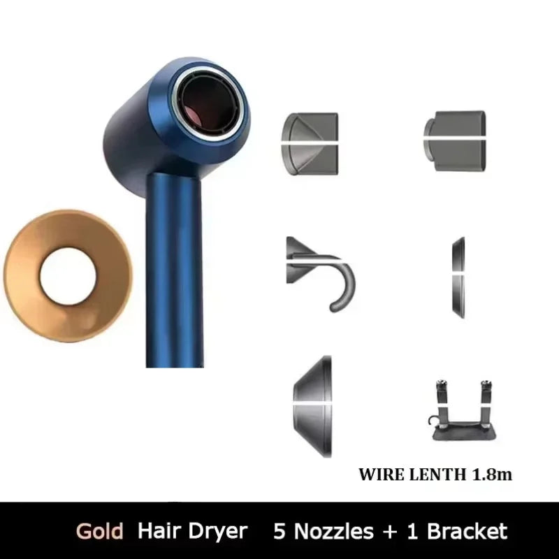 Professional negative ion hair dryer for home high-speed leafless constant temperature hair dryer quickly drying with curly nozz