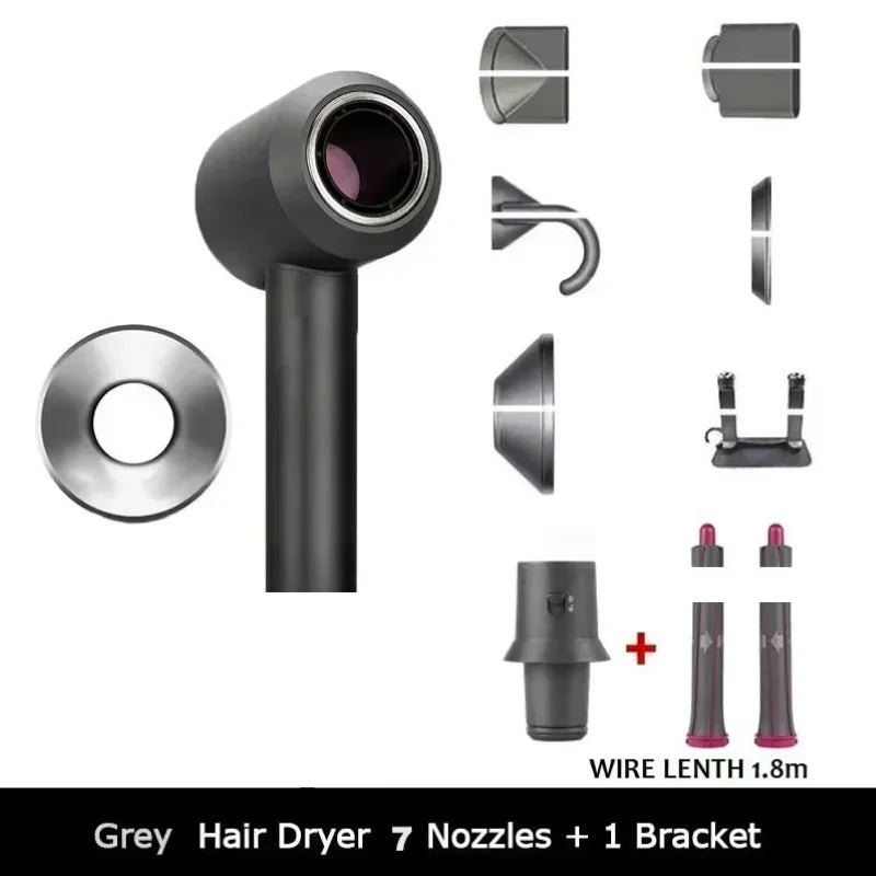 Professional negative ion hair dryer for home high-speed leafless constant temperature hair dryer quickly drying with curly nozz
