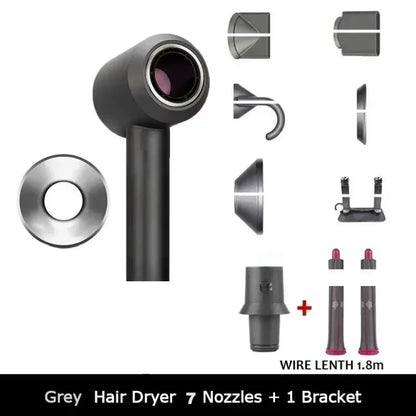 Professional negative ion hair dryer for home high-speed leafless constant temperature hair dryer quickly drying with curly nozz