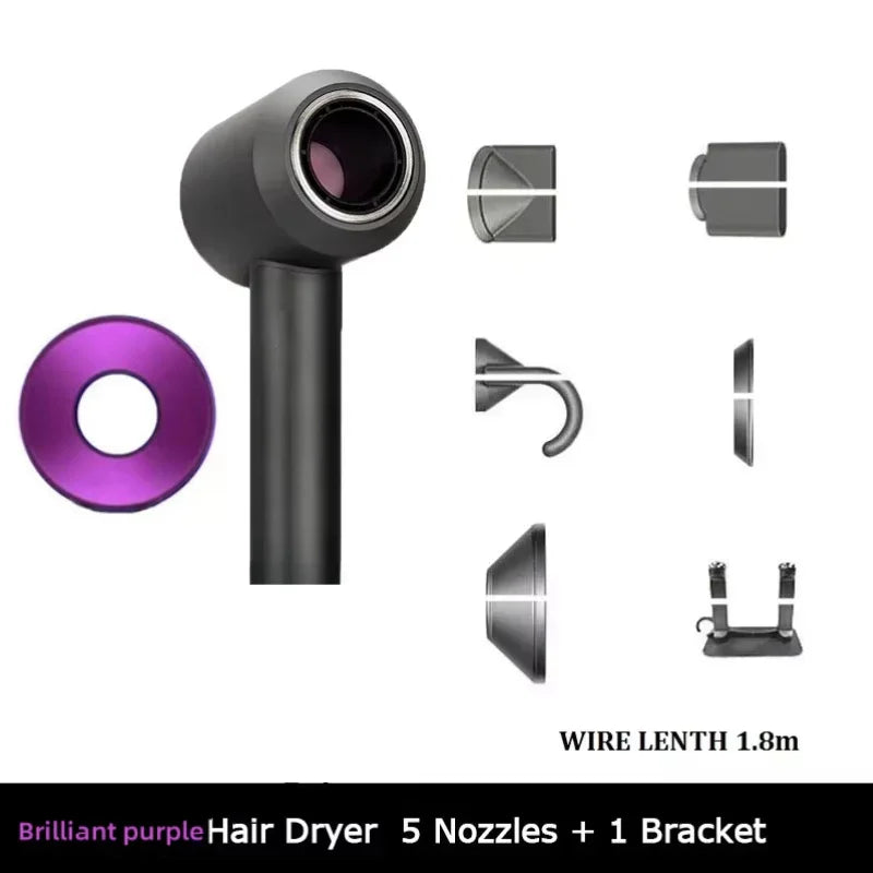 Professional negative ion hair dryer for home high-speed leafless constant temperature hair dryer quickly drying with curly nozz